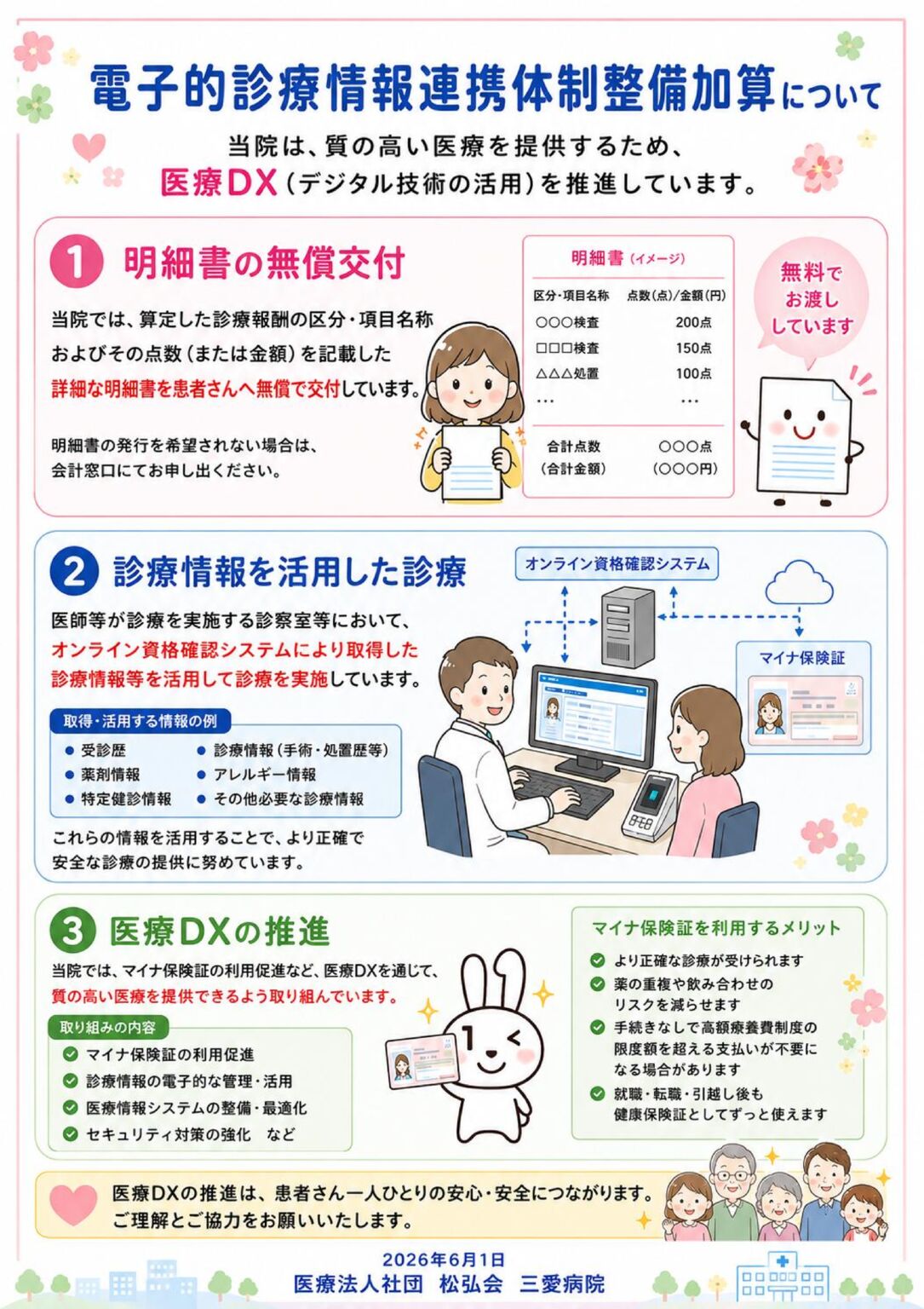 画像：医療 DX 電子的診療情報連携体制整備加算について
